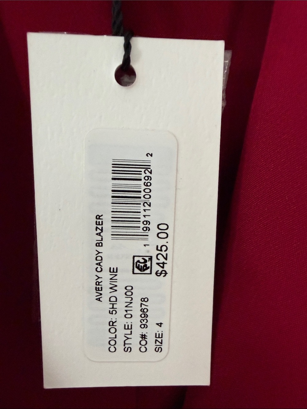 Milly Red Single-Button Blazer - Picture 2 of 3